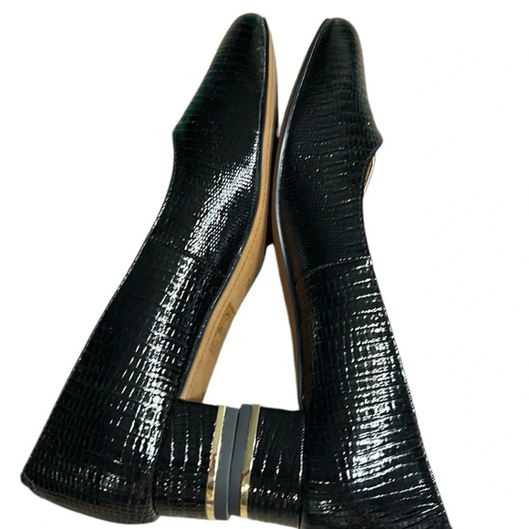 J.Renee shoes,women NEW!black patent lizard print BAMBALINA  classy ,1” heel - Picture 1 of 16